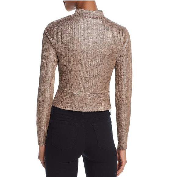 Guess Gold Metallic Crop Top - Picture 2 of 4